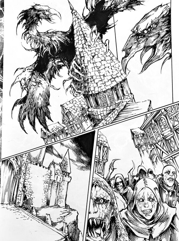 Laolyth, Planche du tome 1 du Corbeau pâle - Planche originale