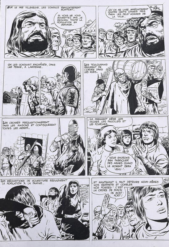 Gérald Forton, Planche du tome 1 d'Aymeric et les Cathares - Planche originale