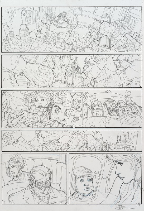 Terry Dodson, Coraline Escapes the Townspeople ('Songes 2',p.15) - Planche originale