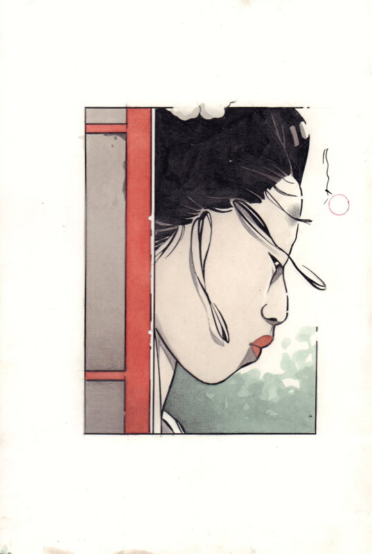 En vente - Visage de profil par Michetz - Illustration originale