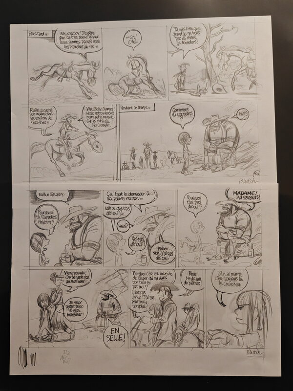 Blutch, Lucky Luke Les Indomptés - Planche originale