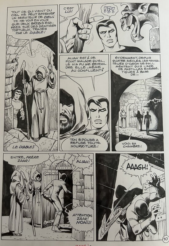 Jean-Yves Mitton, Maurice Chevalier, Mitton, Kronos#4, La malédiction d’Olfir, 1ere partie, planche n°10, Titans#118, 1988. - Comic Strip