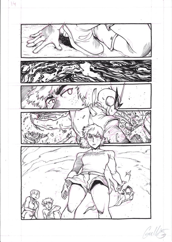 En vente - Guillaume Singelin, Shin Zero 2 - Planche originale 179 - Planche originale