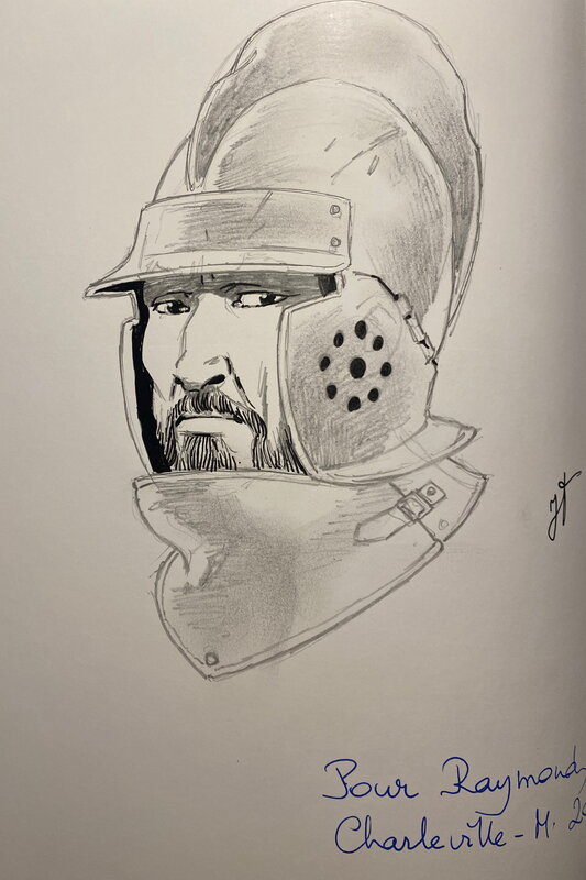 Jeronaton, illustration originale, portrait de Conquistador, 