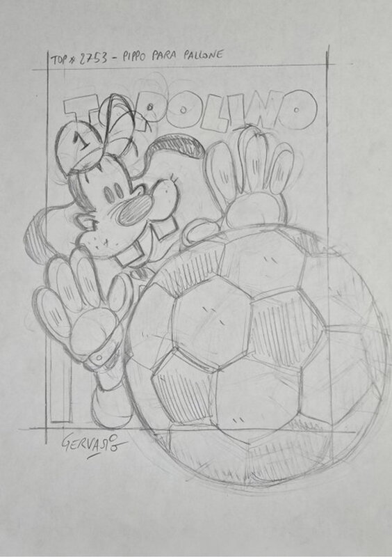 Marco Gervasio, Couverture (crayonné) - Topolino n° 2753 - Couverture originale