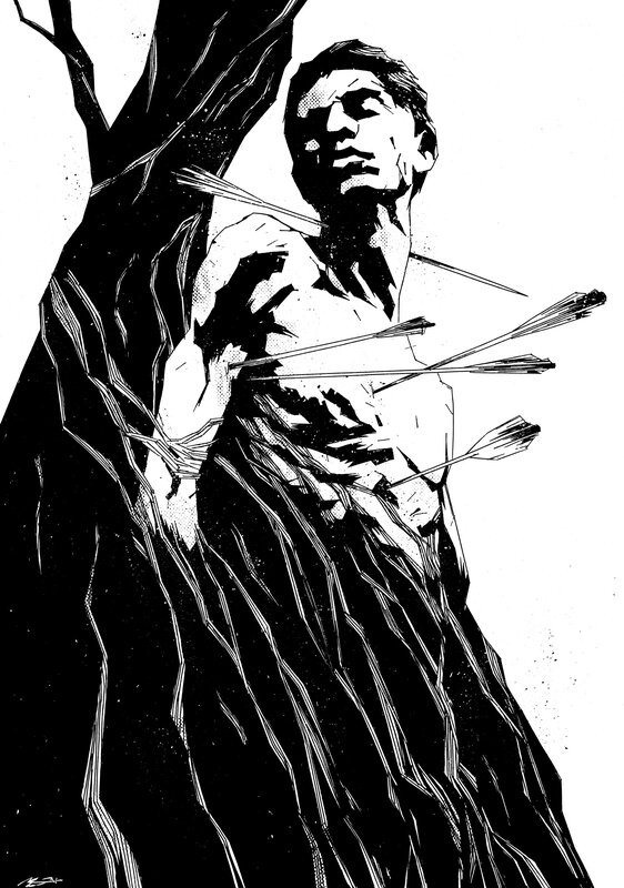 Saint Sebastian par Matthew Dunn - Illustration originale