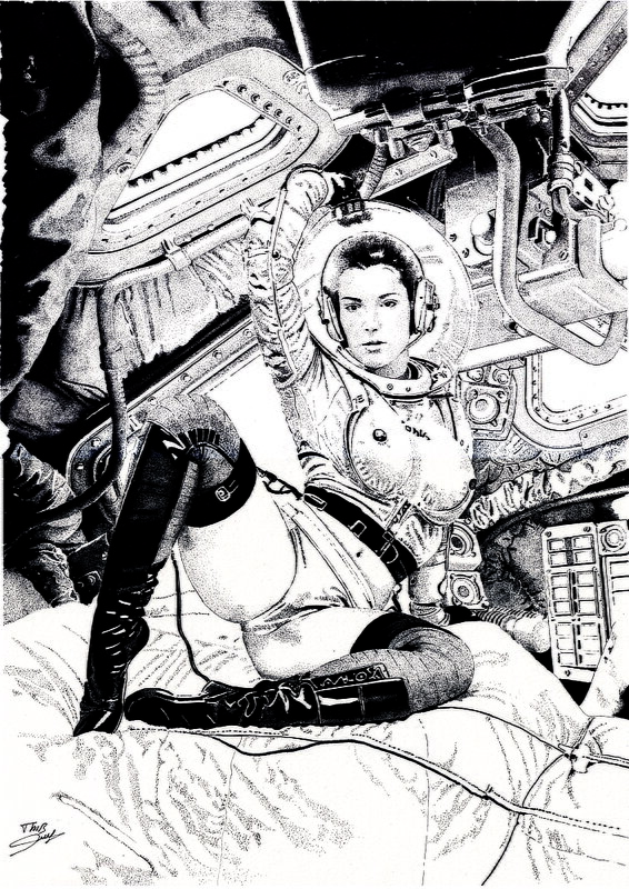 Space girl 1 par Thib - Illustration originale