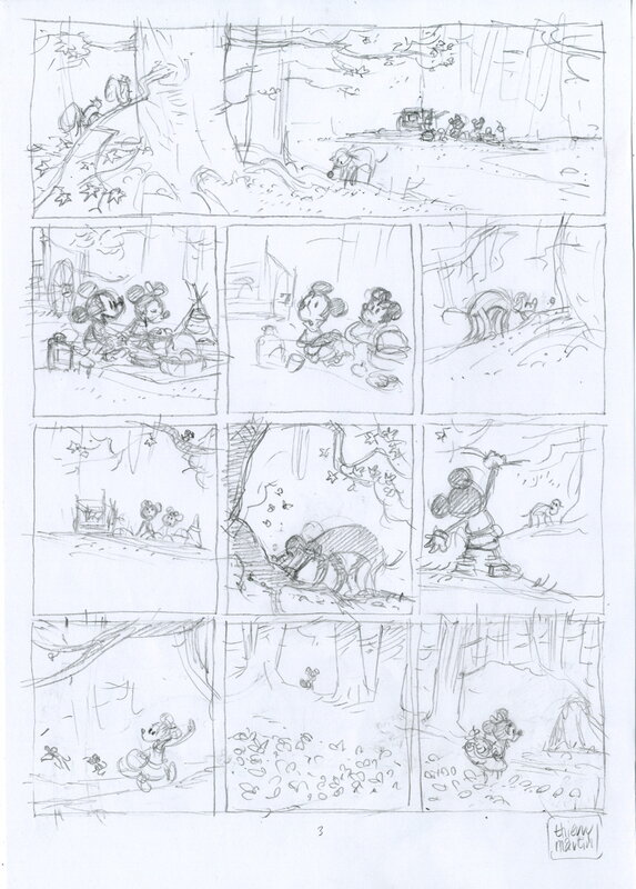 For sale - Thierry Martin, Story board pl 3 Mickey et les mille Pat - Original art