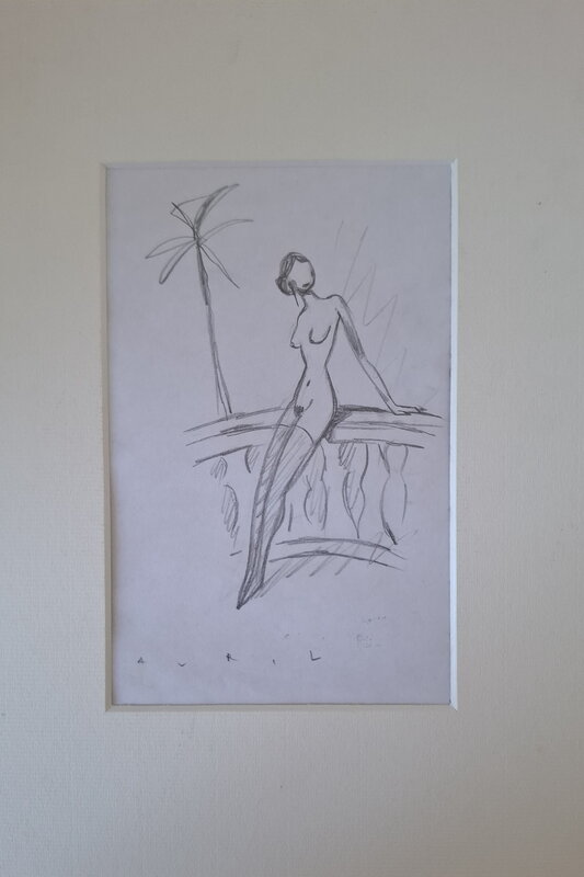 For sale - François Avril, Femme dénudée sur une terrasse - Original art