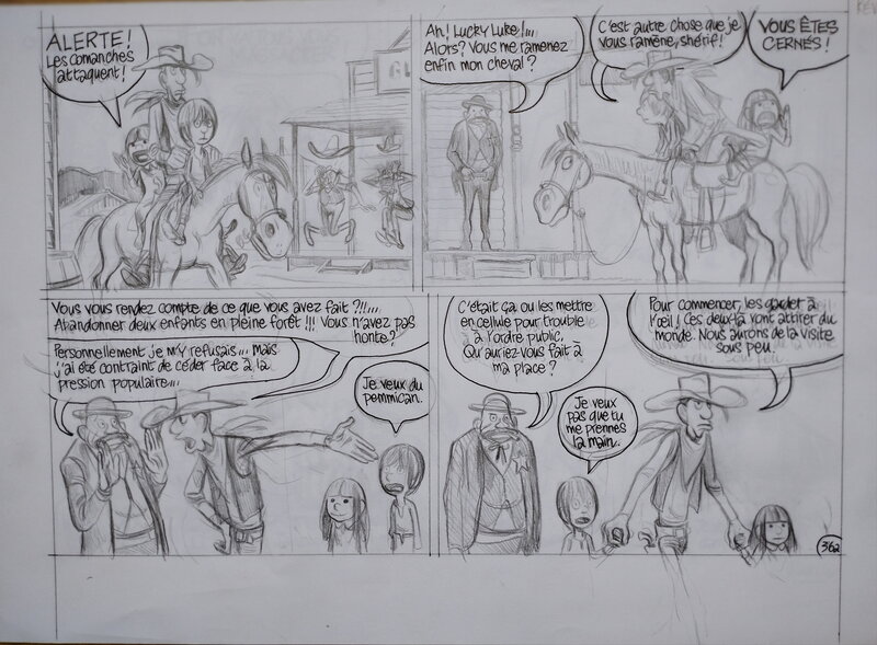 Blutch - Lucky Luke - Les indomptés - Planche originale
