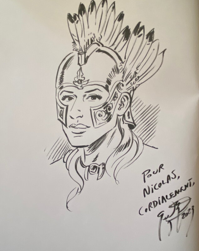 François Miville-Deschênes, illustration originale, portrait d'une Amazone, 