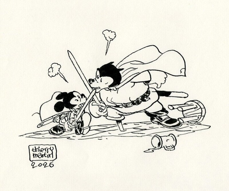 Thierry Martin, Mickey et les mille Pat - Illustration Originale 