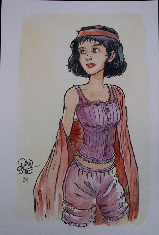 David Ratte, La petite voleuse de la Tour Eiffel - Illustration originale