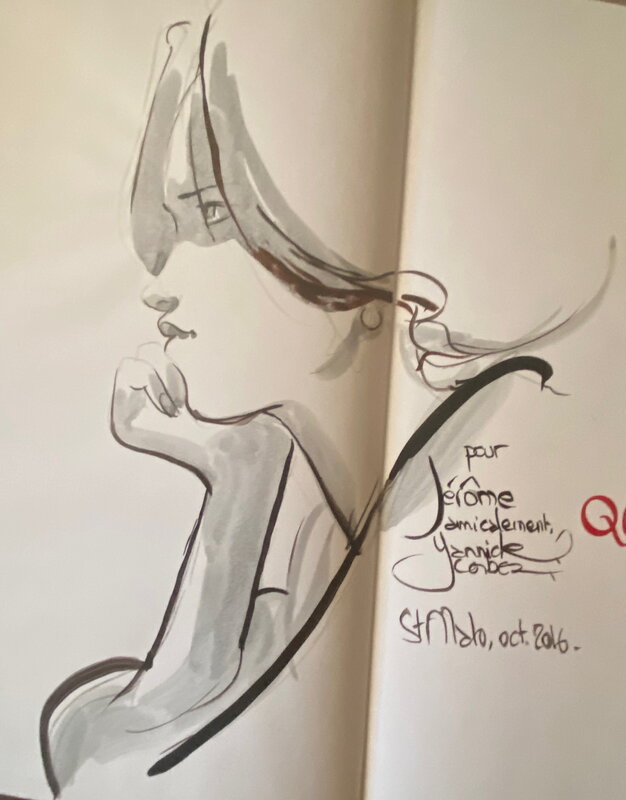 Yannick Corboz, illustration originale, fin portrait féminin, Léna, 