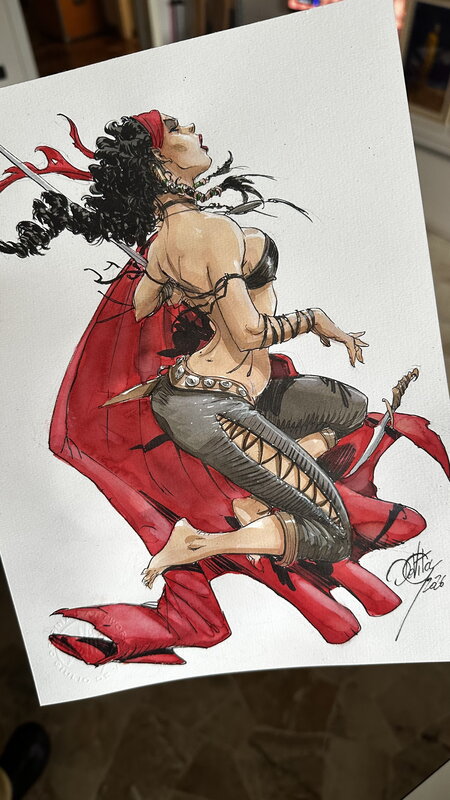 En vente - Giulio De Vita, Kriss de Valnor frappée - Illustration originale