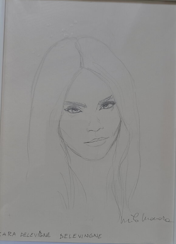 Milo Manara, Portrait Cara Delevingne - Original art