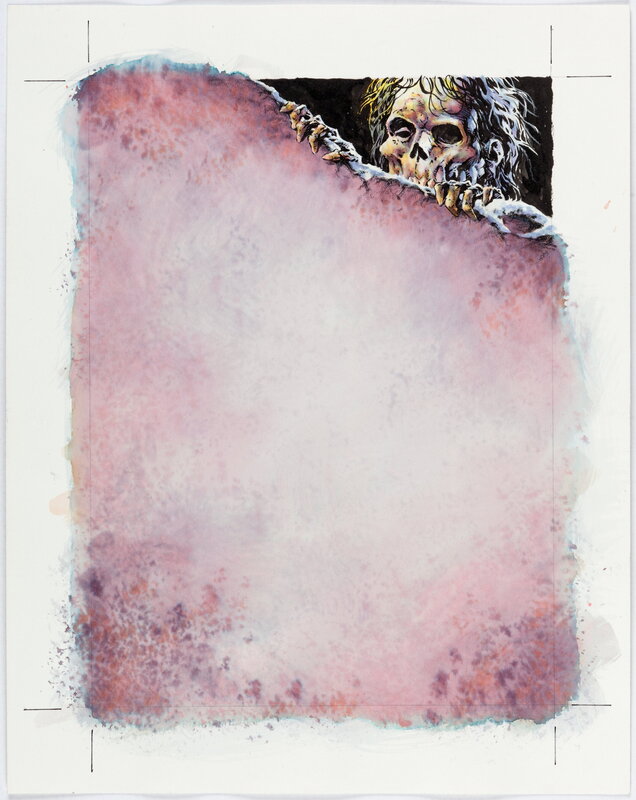 Bernie Wrightson Series Two: More Macabre Trading Card #90 Checklist Card With Zombie Reaching Over Cemetery Head Stone (1994) - Original Illustration