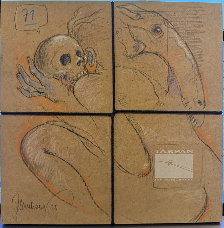Jan Bosschaert, Tarpan, voor- en achterzijde van de portfolio - Planche originale