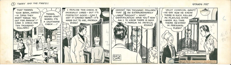En vente - Milton Caniff, Terry & the Pirates 6/12/1935 - Planche originale