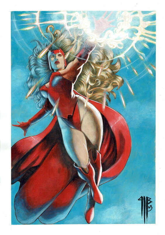 En vente - Philippe Bringel, Sorcière rouge - Scarlet Witch - Planche originale