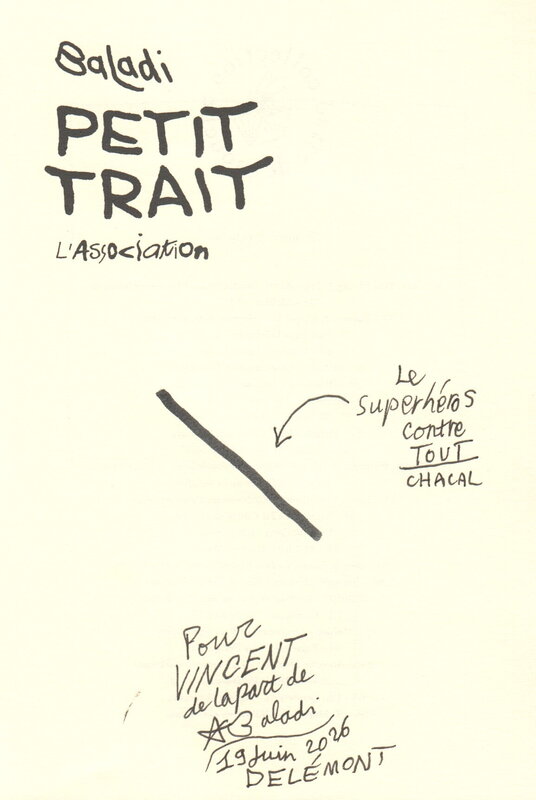 Petit trait par Alex Baladi - Dédicace