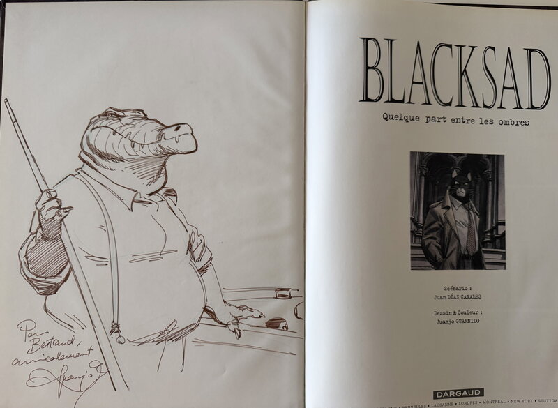 Juanjo Guarnido, Dedicace sur Blacksad T1 - Sketch