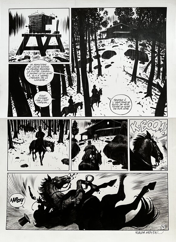 Planche Undertaker par Ralph Meyer, Caroline Delabie, Xavier Dorison - Planche originale