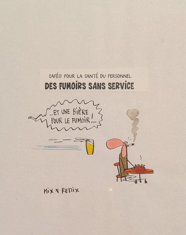 Mix & Remix, Dessin de presse : des fumoirs sans service - Planche originale
