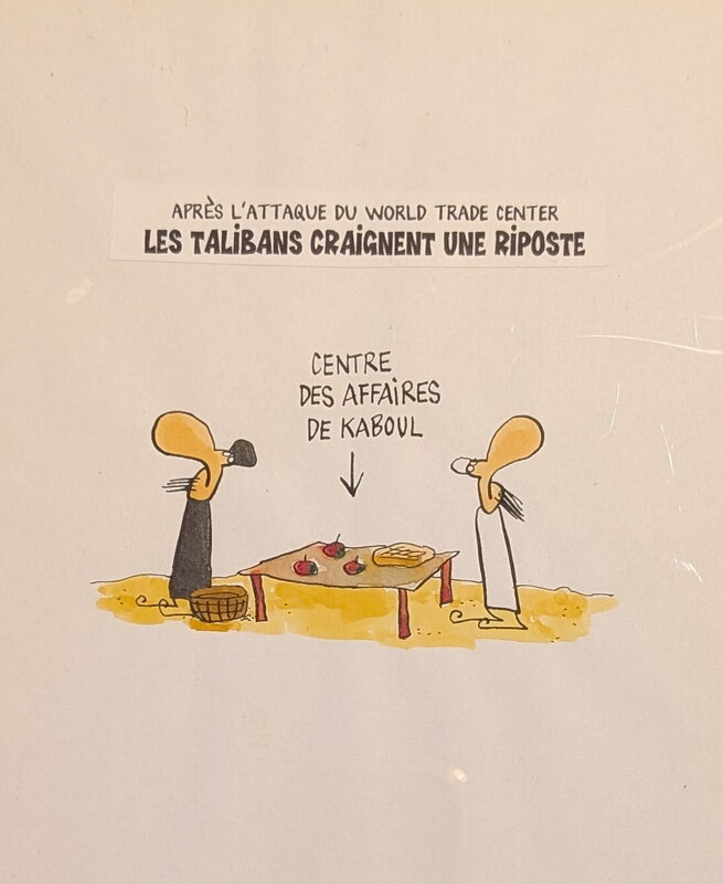 Mix & Remix, Dessin de presse: Les Talibans craignent une riposte - Planche originale