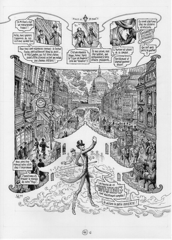En vente - Benoît Dahan, 2019 - Dans la tête de Sherlock Holmes : l'Affaire du Ticket Scandaleux - Planche originale