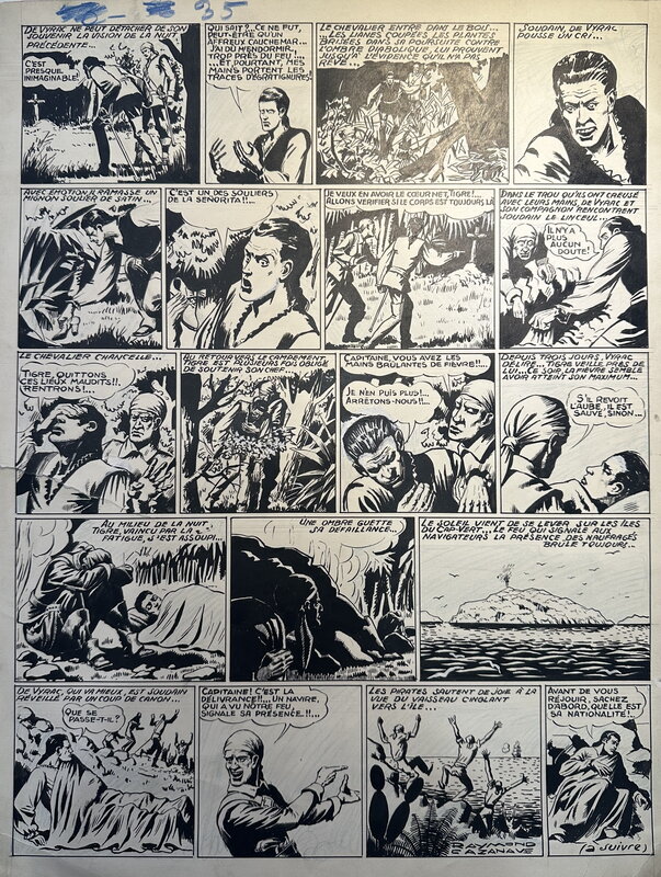 Capitaine Fantôme par Raymond Cazanave - Planche originale