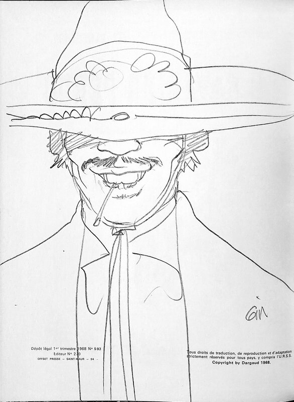 Jean Giraud, Dédicace Gir sur Blueberry #4 - Sketch