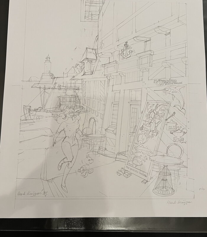 Henk Kuijpers, Originele tekening Franka zeefdruk - Œuvre originale