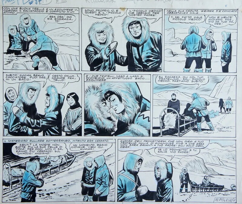 Renato Polese, Il piccolo esquimese planche 11 - Parution dans le n°27 de 1951 de Il Vittorioso - Planche originale