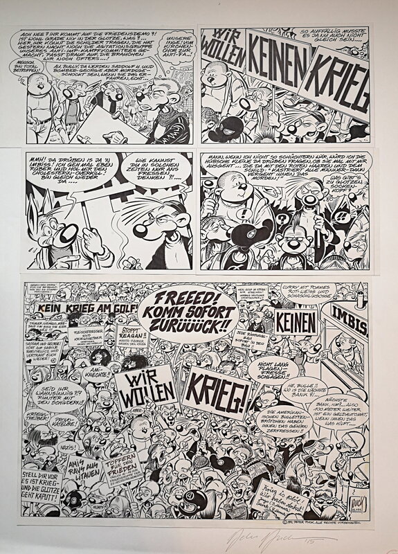Peter Puck, Wir wollen keinen Krieg - Planche originale