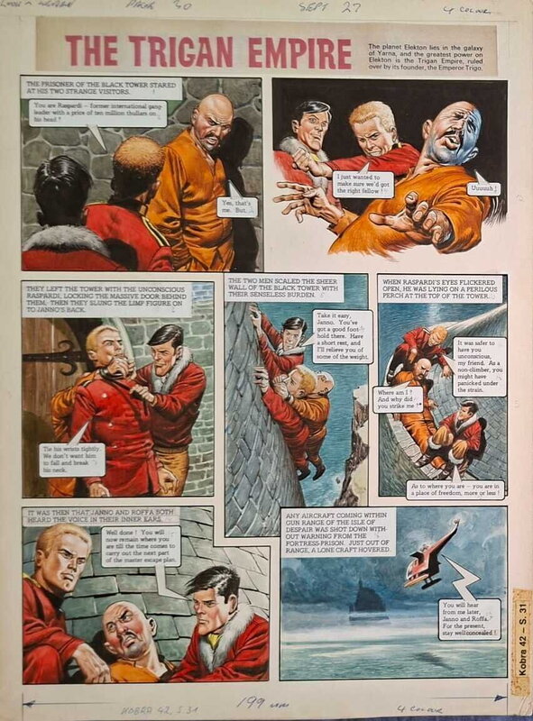 Don Lawrence, The RISE and FALL of the TRIGAN EMPIRE - Torga’s Mind Controller / Het geheim van de Duivelsrots - Planche originale