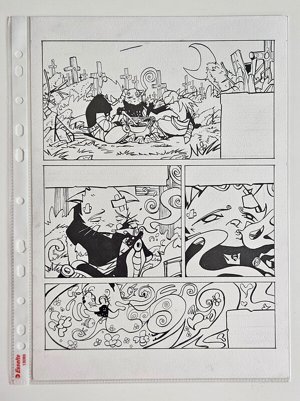 En vente - oTTami, Régis Hautière, Planche Encrée du Manga Dofus Monster 5 