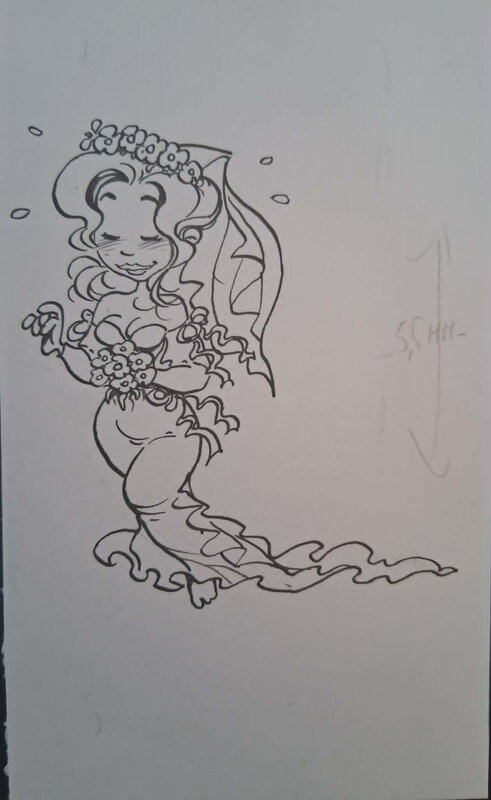 Malik, Cupidon preliminary part of cover album 9 - Original art