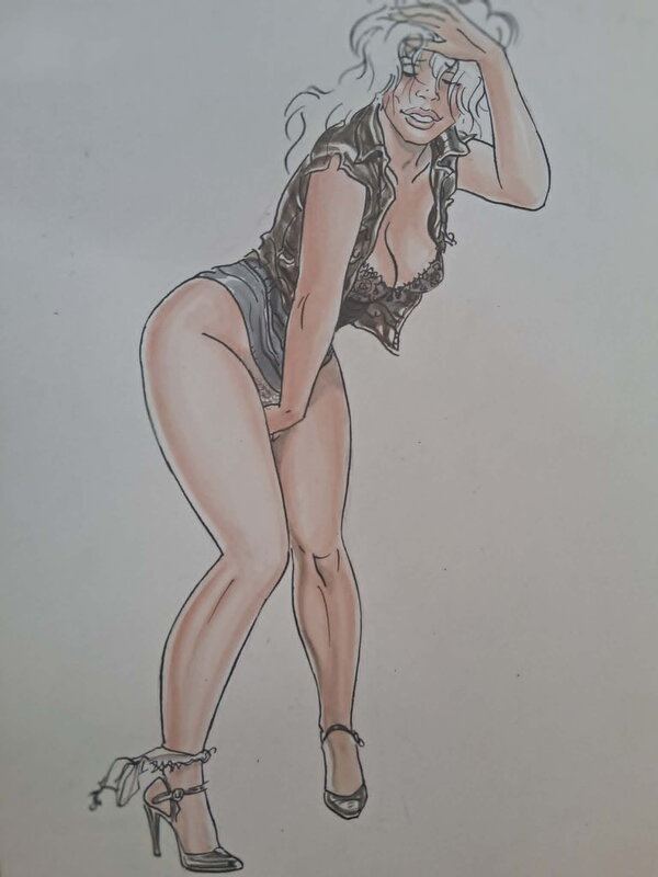 Malik, Sexy pinup Archie Cash - Illustration originale