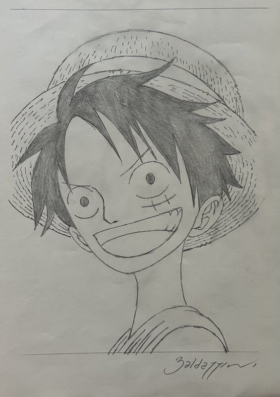 En vente - Roberto Baldazzini, Eiichiro Oda, Baldazzani, couverture inédite One Piece, Linus#12, 2024. - Œuvre originale