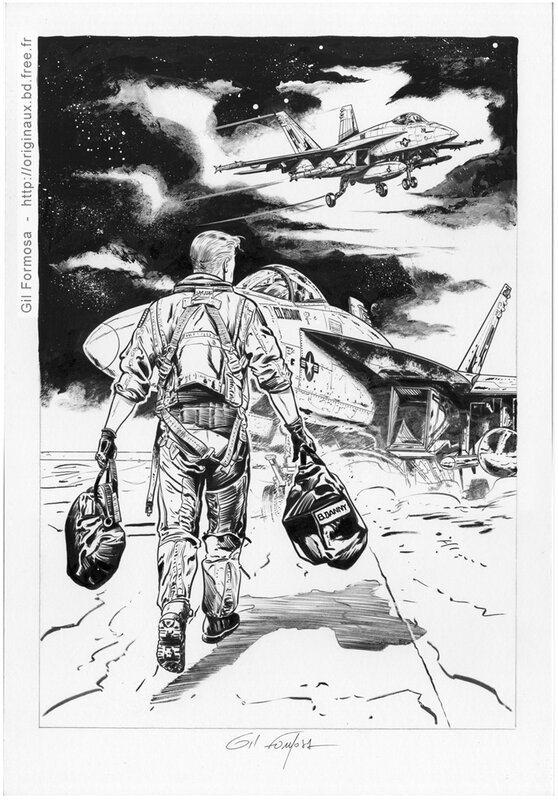 Gil Formosa, Buck DANNY Tarmac - F-18 - Planche originale