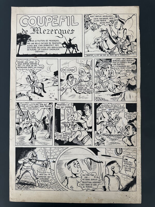 En vente - Lem, Planche Originale Coupe-Fil de Mezergues-Caméra N°34 1950 - Planche originale