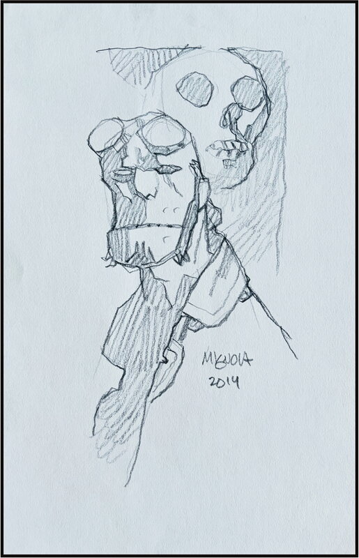 Hellboy et la Mort by Mike Mignola - Original Illustration