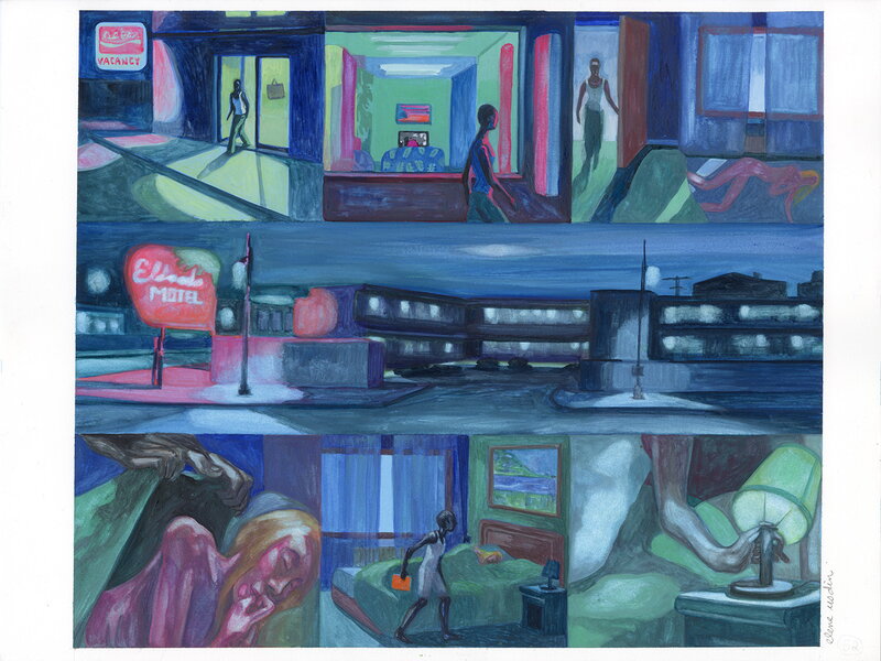 En vente - Elene Usdin, Planche originale 58 de Detroit Roma - Planche originale