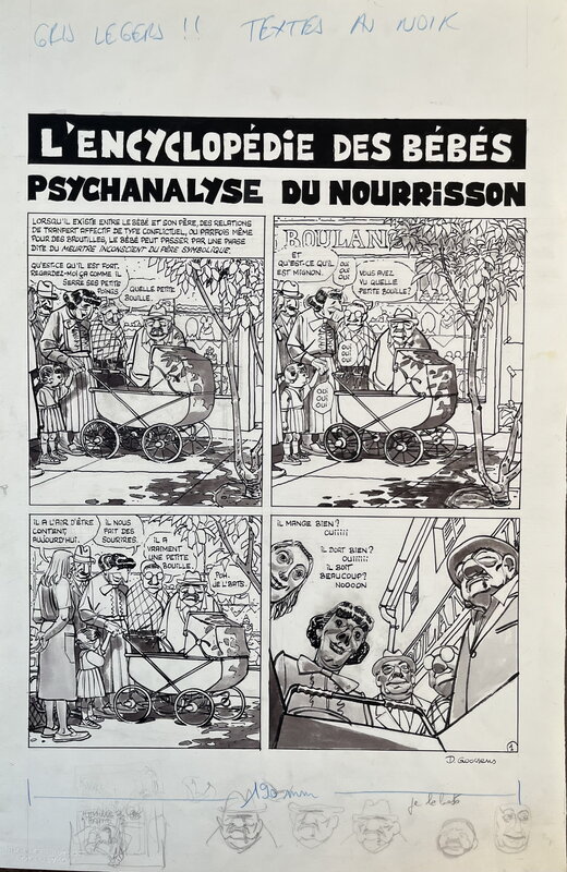 Daniel Goossens, L'encyclopédie des Bébés - Planche originale