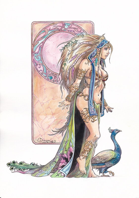 Jean-Paul Bordier, Elfes - illustration - Reine des Sylvains - Illustration originale