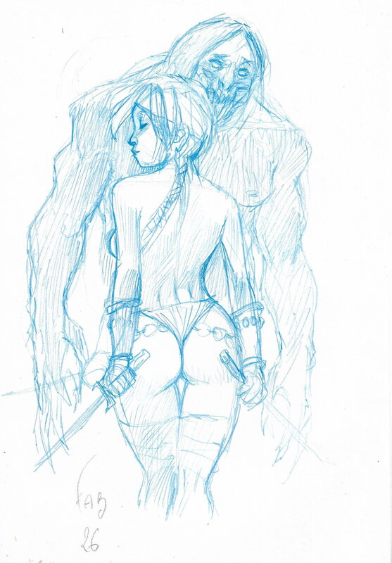 Fabrice Meddour, Croquis préparatoire - Œuvre originale