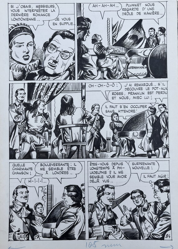 Saverio Micheloni, Rocky le trappeur - Planche 34 de Panique à Philadelphie, parution dans Dorian n°7 (Mon journal) - Planche originale