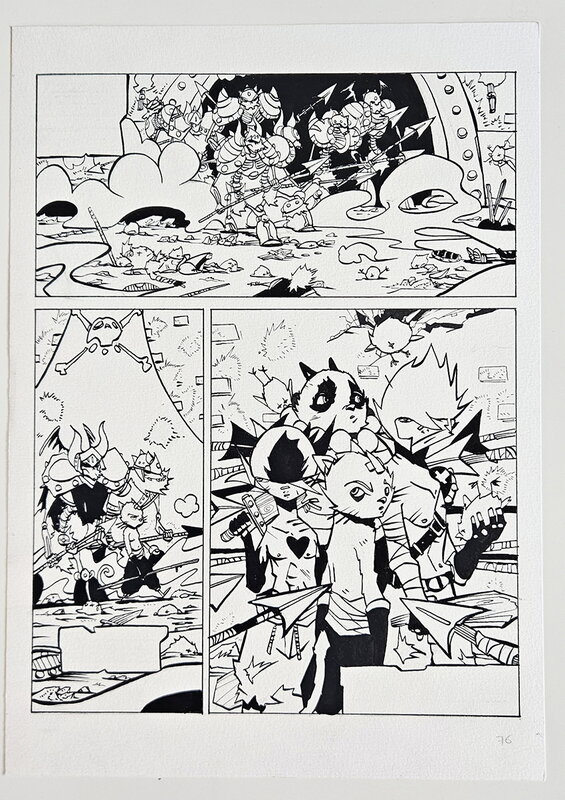 En vente - oTTami, Régis Hautière, Planche Encrée du Manga Dofus Monster 5 
