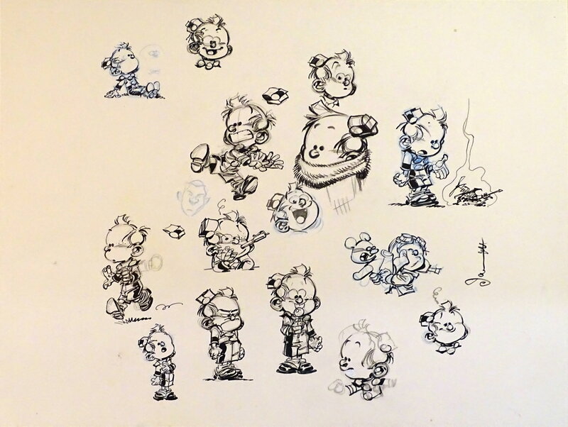 En vente - Le petit Spirou par Dan Verlinden - Illustration originale